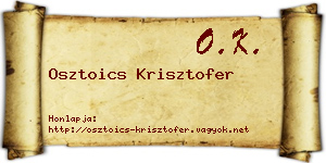 Osztoics Krisztofer névjegykártya