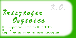 krisztofer osztoics business card